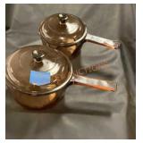 Vintage vision glass casserole dishes with lid