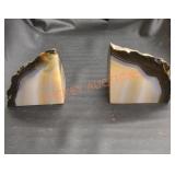 Unique rock mineral book ends