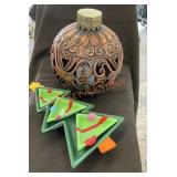 Christmas ornament lantern and Christmas tree