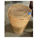 Vintage straw basket, 24 inches high