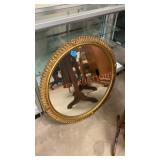35ï¿½ round antique wall mirror