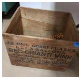 Vintage red Chanti wine wooden crate