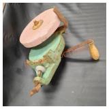 Vintage hand crank grinding wheel
