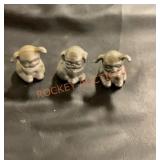 Vintage cast aluminum puppies