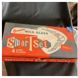 Vintage Indian glass, smart set milk glass in