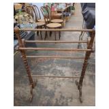 Vintage wooden blanket rack