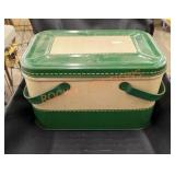 Vintage metal picnic basket