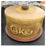 Vintage kitchen made cake pan with lid