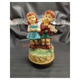 Vintage Little Girl and Boy Harpsicord Music Box