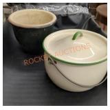 Planter and enamelware pot