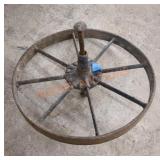 Antique 16-in round metal wheel