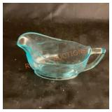 Vintage, hazel atlas, teal gravy boat