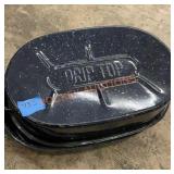 Vintage enamelware roaster with drip top