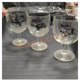 Vintage barware goblet glasses