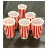Vintage, Hazel Atlas, candy striped tumblers