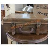 Vintage small leather suitcase