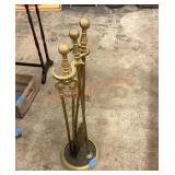 brass fireplace set