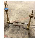 Vintage brass fireplace andirons