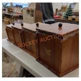 Vintage early American eagle canister set