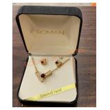 Roman 18 inch genuine, crystal necklace and