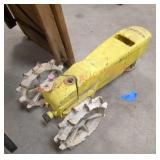 Vintage Nelson iron lawn tractor traveling