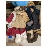 Primitive style rag doll lot
