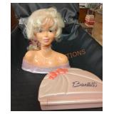Vintage Barbie styling head with accessories