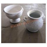 Ironstone vase and pottery vase