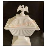 Imperial milk, glass eagle candy dish pre-1972