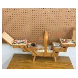 Vintage fold out sewing box with contents
