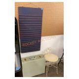 Misc. household lot(suitcase, small vanity chair,