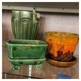 Vintage pottery planter lot