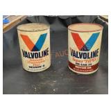 Vintage Valvoline transmission and motor oil cans