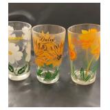 Vintage peanut butter glasses, (Dogwood Daisy,