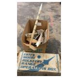 Vintage model, rocket parts and accessories
