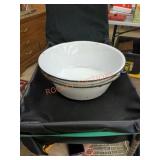 16 inch round vintage enamelware pots