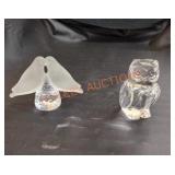 Princess house owl and frosted doves paperweights