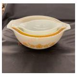 Vintage Pyrex butterfly gold, Cinderella nesting