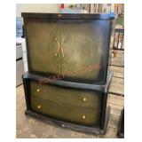 Vintage MCM highboy dresser with lower cedar