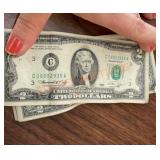 5- Two dollar bills