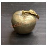 Vintage cast metal gold apple paperweight