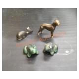 Vintage brass and cast iron figurines