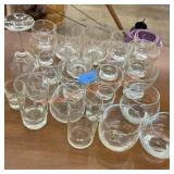 Miscellaneous clear glass bar glasses