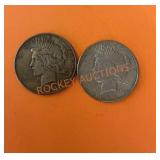 1934 silver peace, dollars