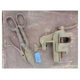 Vintage clamp and shears