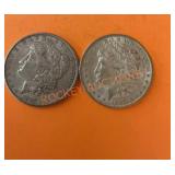 1889 Morgan silver dollars