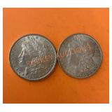 1886 Morgan silver dollars