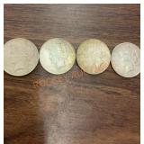 1923 US peace dollars ,4 total