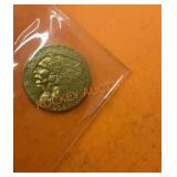 1908 gold Indian 2 1/2 dollar gold coin