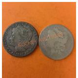 1880 Morgan silver dollars